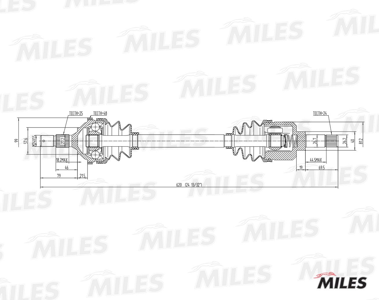 Приводной вал GC01096 Miles