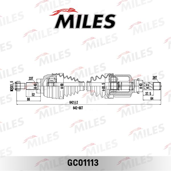 ШРУС наружный RENAULT Logan комплект MILES GC01113 Miles