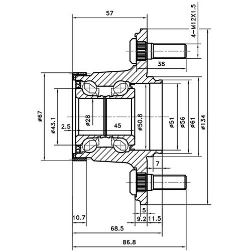 Ступица задняя Honda Jazz II-III, City, Insight II, ABS Z89478R Zikmar