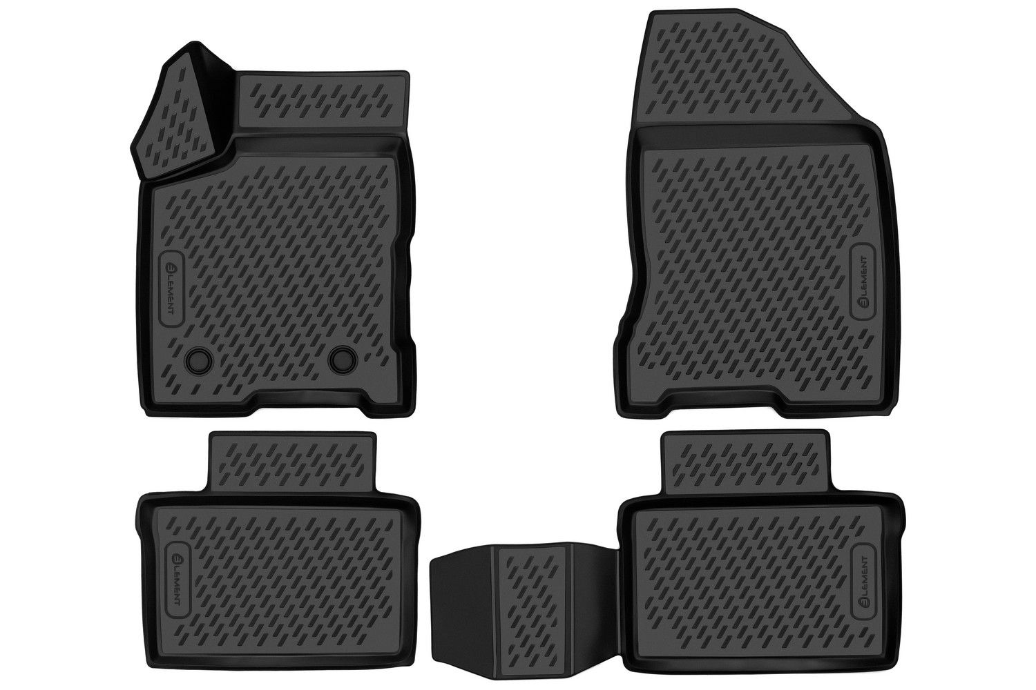 Комплект резиновых автомобильных ковриков 3D в салон LADA Vesta, 2015->, 4 шт. (полиуретан) carld00001k Element