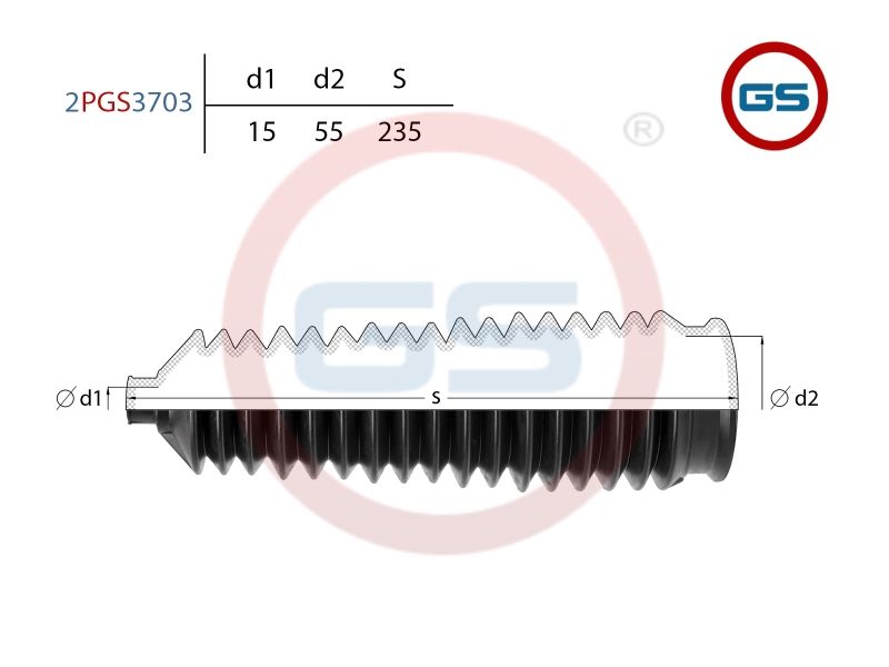 Пыльник рулевой рейки KIA Carnival (UP) 1999-2001,KIA Sedona (UP) 1999-2001 2pgs3703 GS