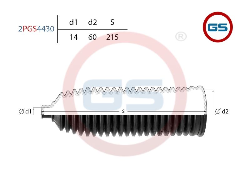 Пыльник рулевой рейки размер: 14x60x215 2pgs4430 GS