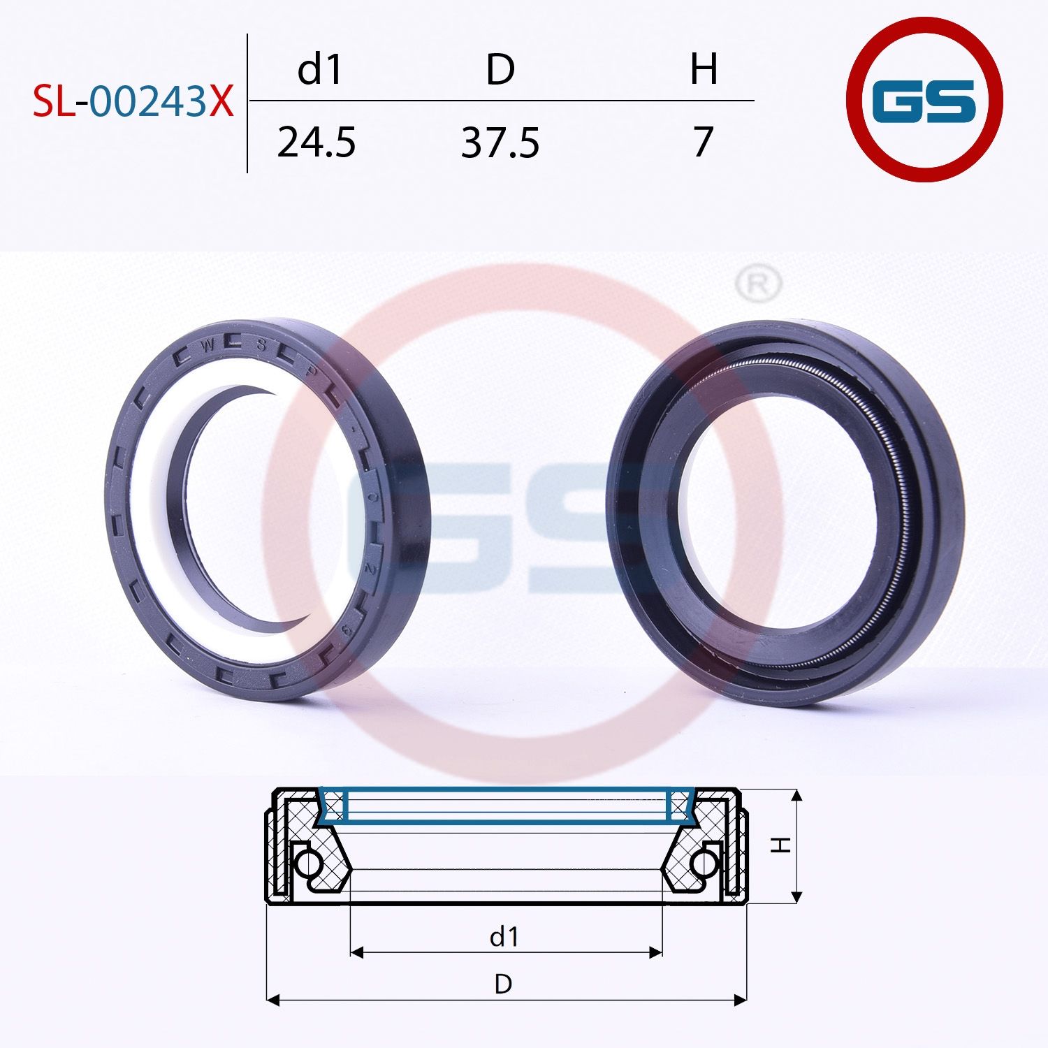 Сальник рулевой рейки 24.7 37.5 7 SL00243X GS