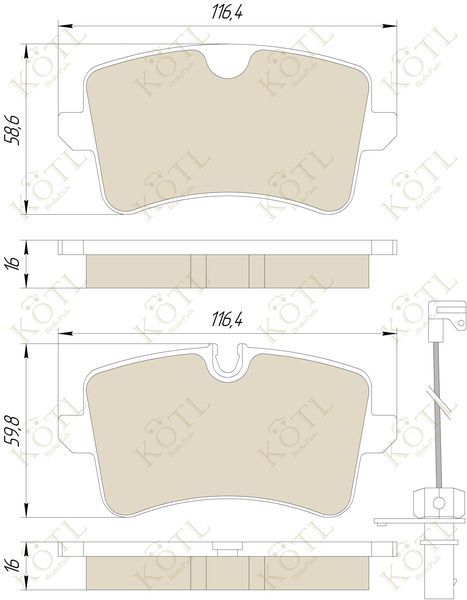 Колодки тормозные задние дисковые к-кт для Audi A8 [4H] 2010-2017 1866KT KoTL