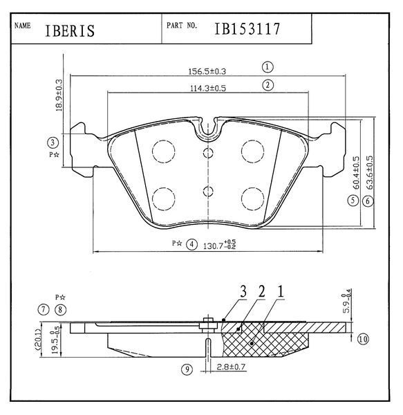 Тормозные колодки ib153117 Iberis