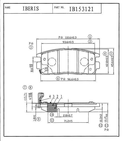 Колодки тормозные задние дисковые к-кт для Chevrolet Captiva (C140) 2011-2016 ib153121 Iberis