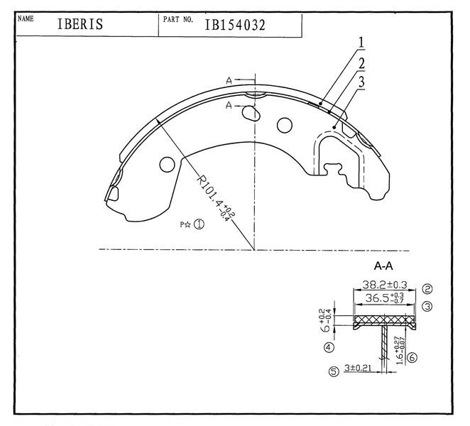 Колодки барабанные к-кт для Renault Modus 2004-2012 ib154032 Iberis