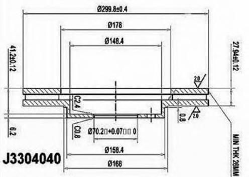 Тормозной диск J3304040 Nipparts