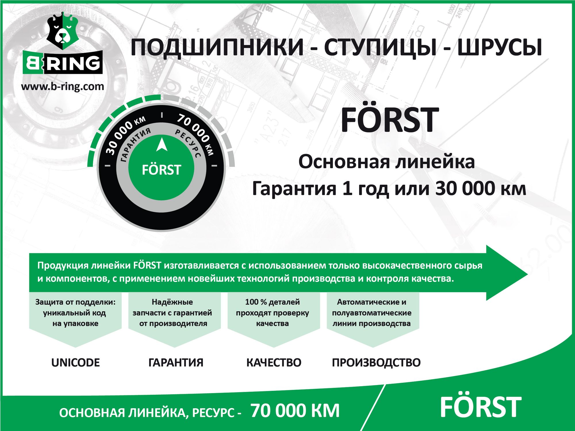 Ступица с подшипником LAND ROVER FREELANDER II (FA) 06- перед. с ABS bk1479 B-Ring