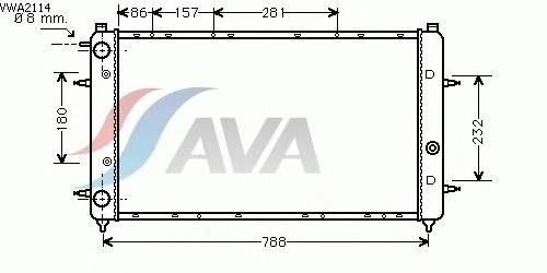 Радиатор, охлаждение двигателя VWA2114 Ava