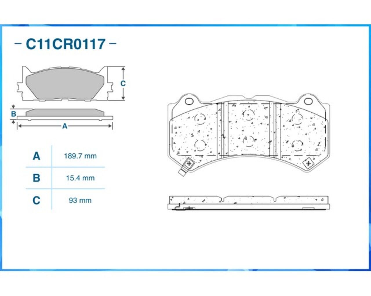 Тормозные колодки передние, Low Metallic C11CR0117 Cworks