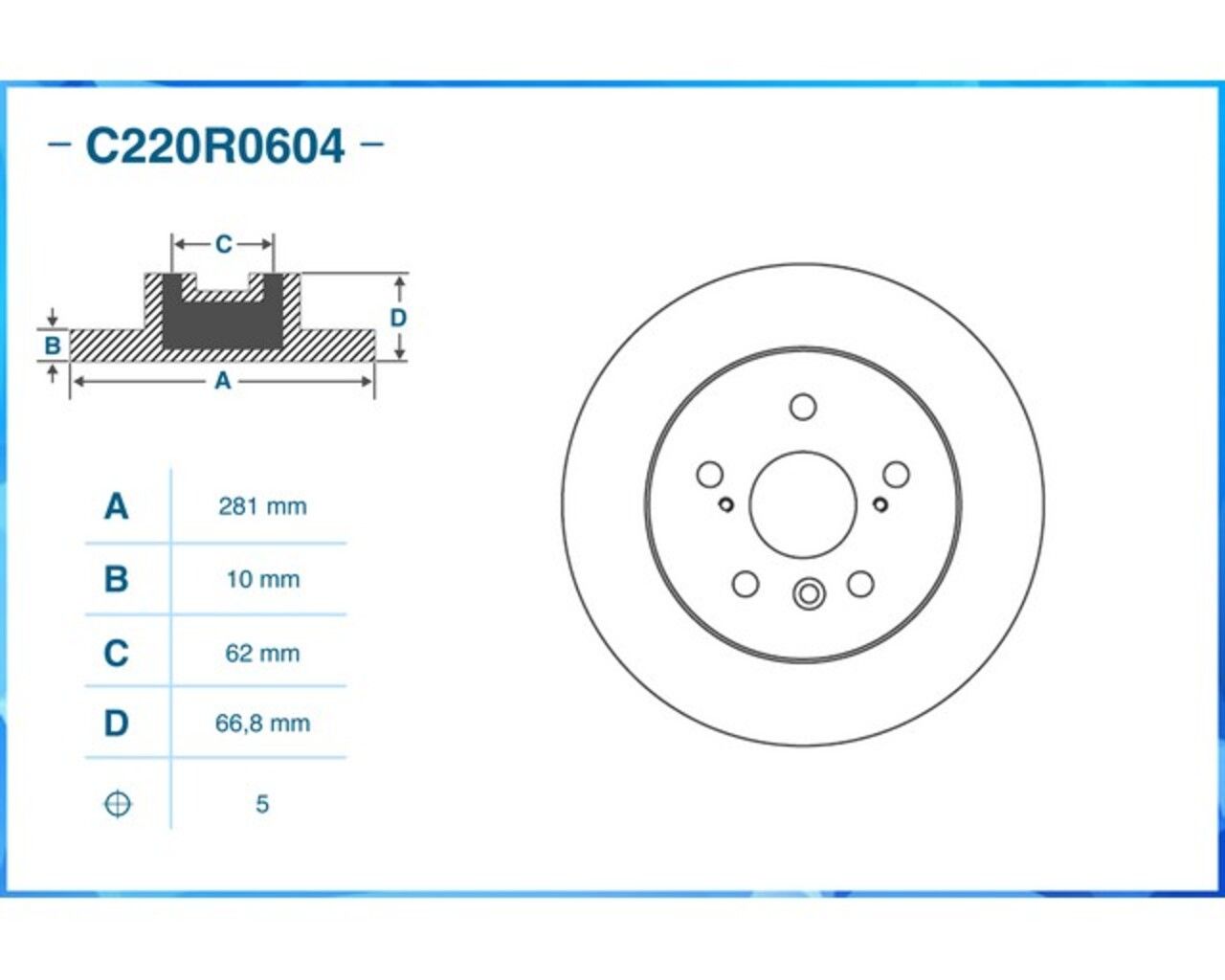 Тормозной диск задний Замена для C220G0005 c220r0604 Cworks