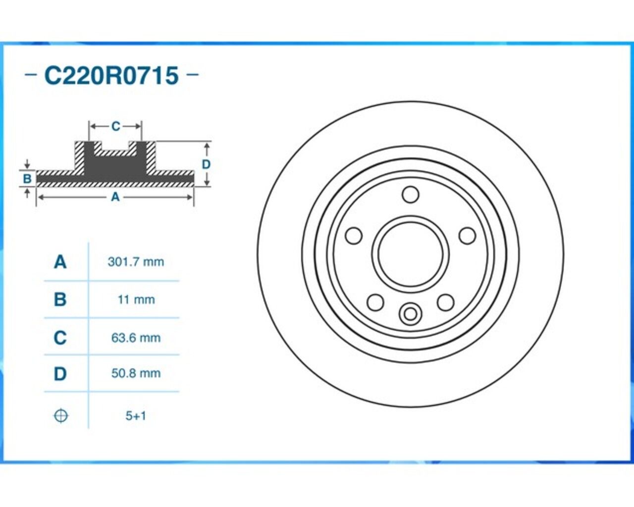 Тормозной диск задний C220R0715 Cworks