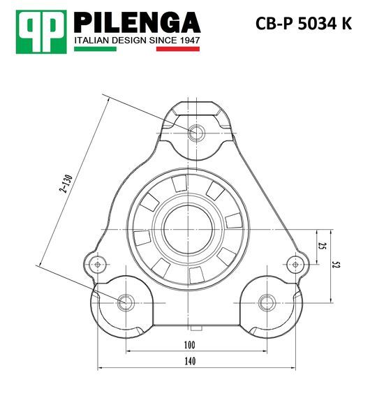 Опора переднего амортизатора правая для Fiat Ducato 250 (НЕ ЕЛАБУГА!!!) 2006> cbp5034k Pilenga