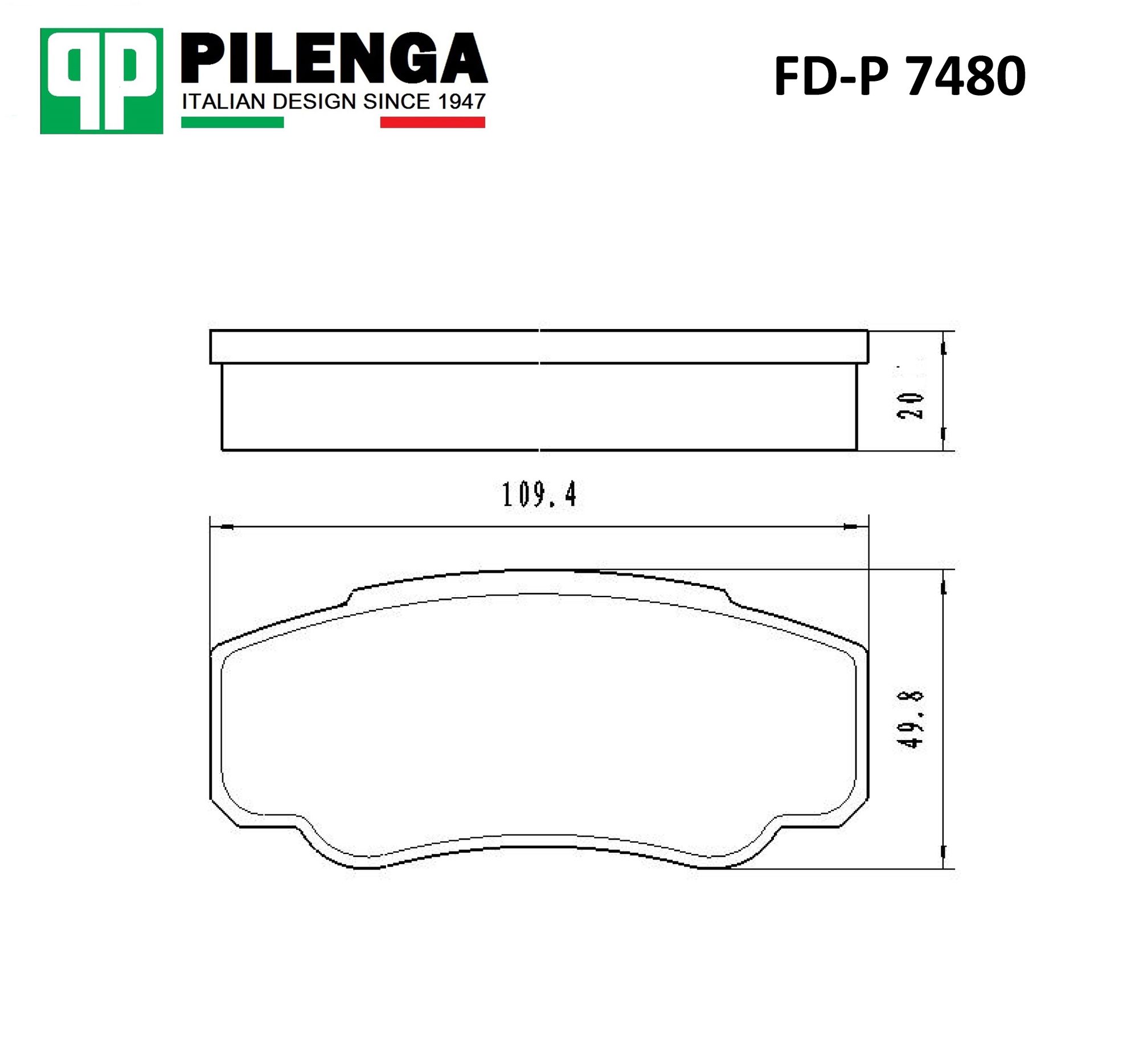 Колодки тормозные задние дисковые к-кт для Citroen Jumper 244 2002-2006 fdp7480 Pilenga