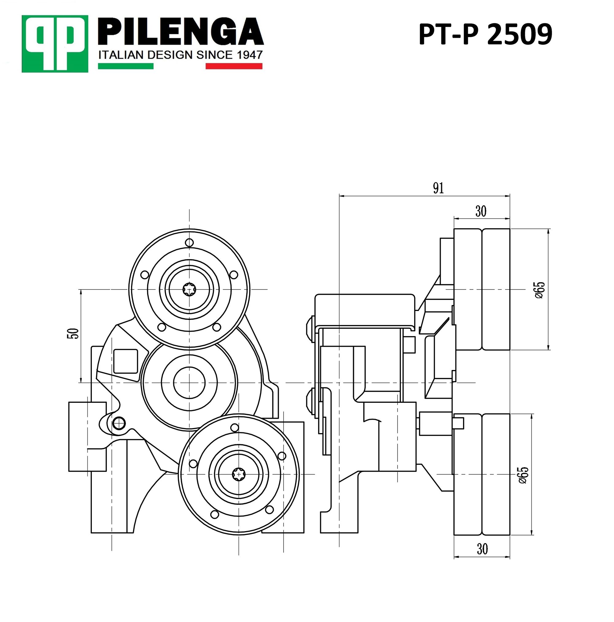 Ролик-натяжитель приводного ремня FORD Transit 2014-> mot.2,2TDCI PILENGA PT-P 2509 ptp2509 Pilenga
