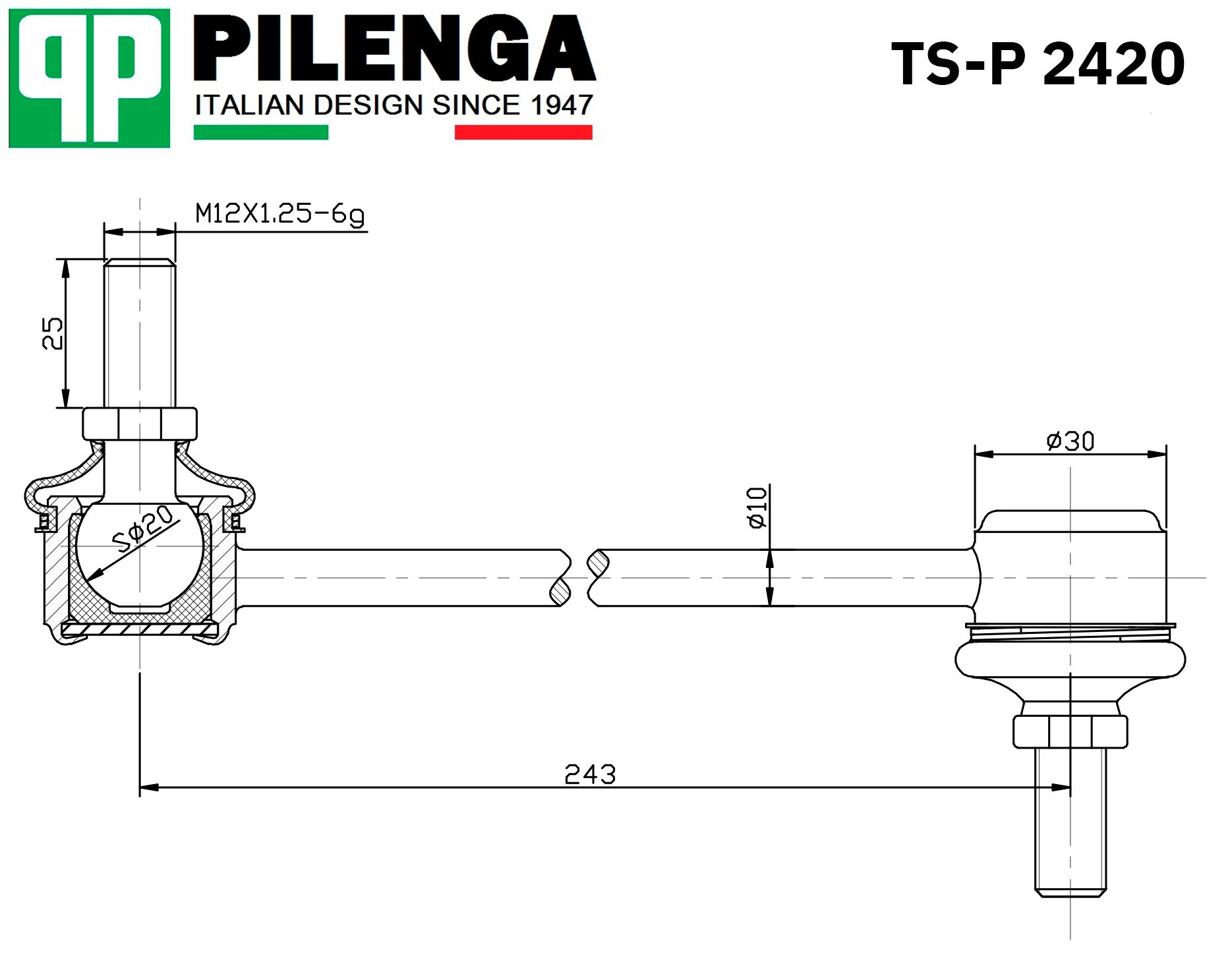 Тяга/стойка стабилизатора TSP2420 Pilenga