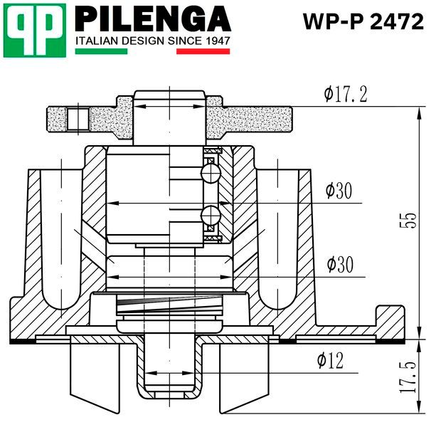 помпа!\ Nissan Micra/Note/Tiida/Qashqai, Renault Fluence 1.6i 05> WPP2472 Pilenga