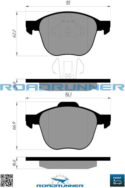 Колодки тормозные передние RR21820SPD Roadrunner