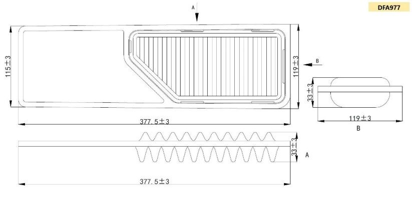 Фильтр воздушный TOYOTA/DAIHATSU/SUBARU PIXIS/SONICA/TANTO/MIRA/MOVE/STELLA/PLEO/LUCRA dfa977 Double Force