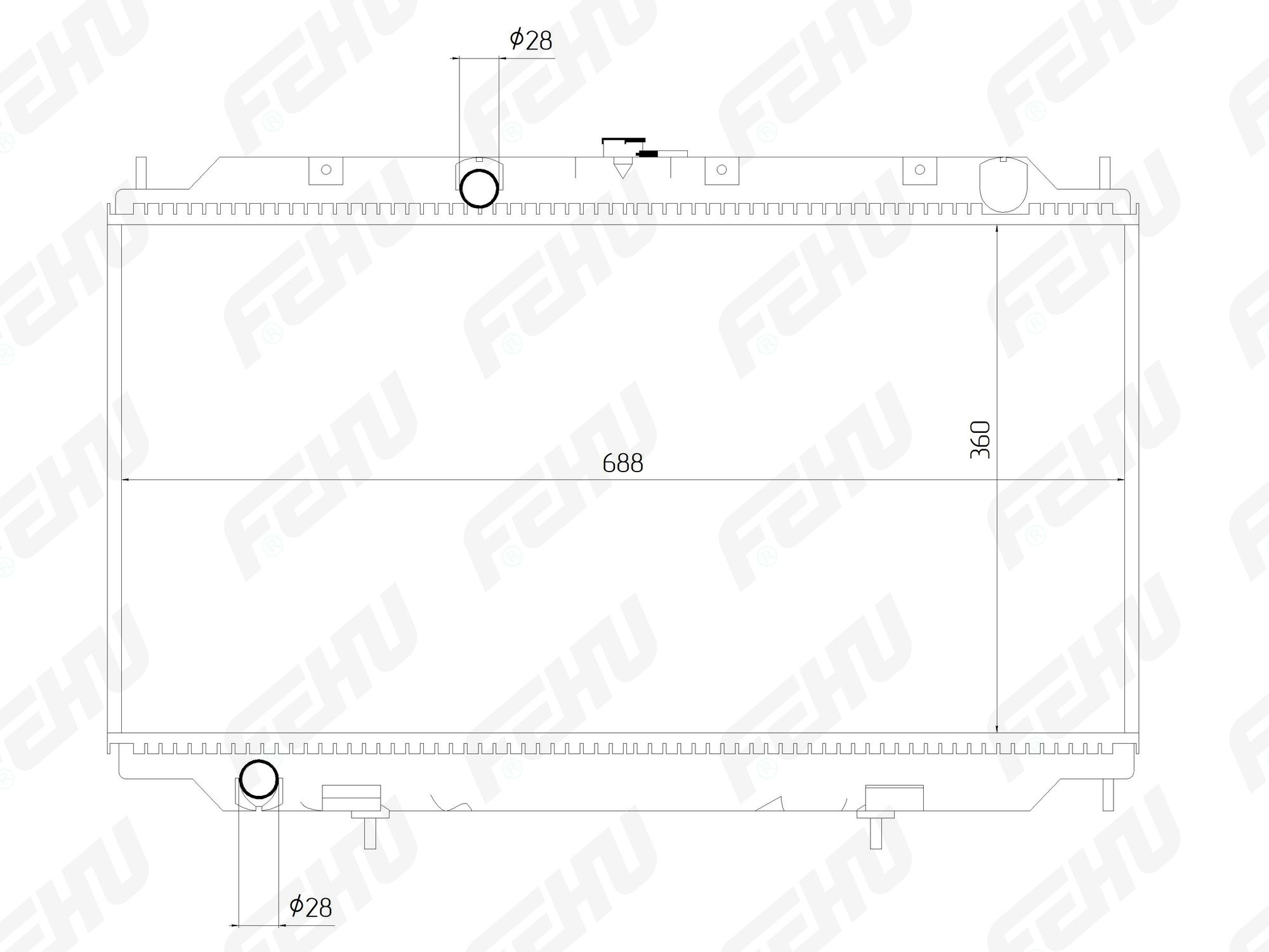 Радиатор охлаждения для Nissan Almera N16/Primera P12 (00-) MT frc1005 Fehu