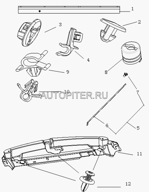 Накладка передней панели МК пластик 1018003564 Geely