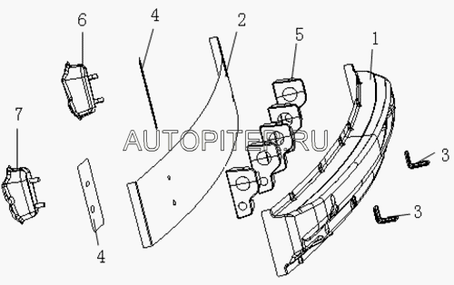 Усилитель заднего бампера Vision 106200046401 Geely