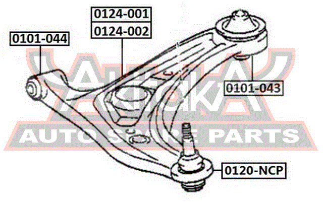 Рычаг передний нижний правый для Toyota Yaris Verso 1999-2005 0101044 Asva