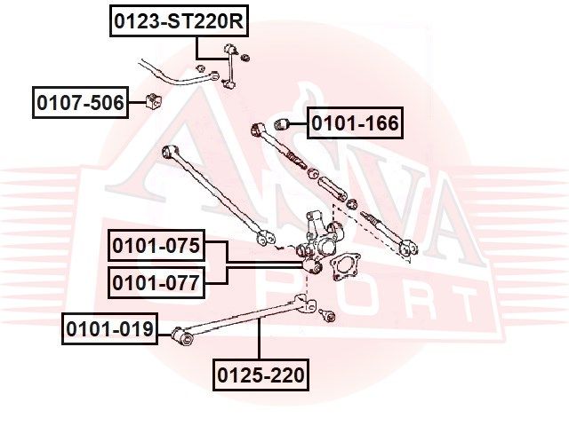 Кулак поворотный задний правый для Lexus RX 300/330/350/400h 2003-2009 0101166 Asva