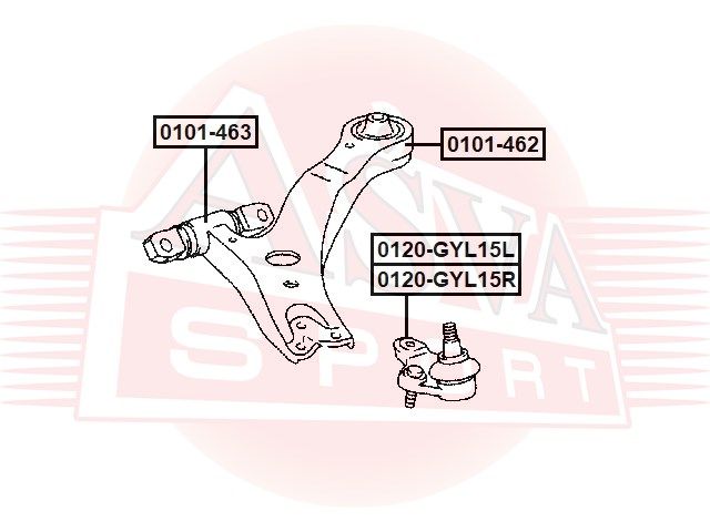 Сайлентблок переднего рычага задний для Toyota Highlander II 2007-2013 0101462 Asva