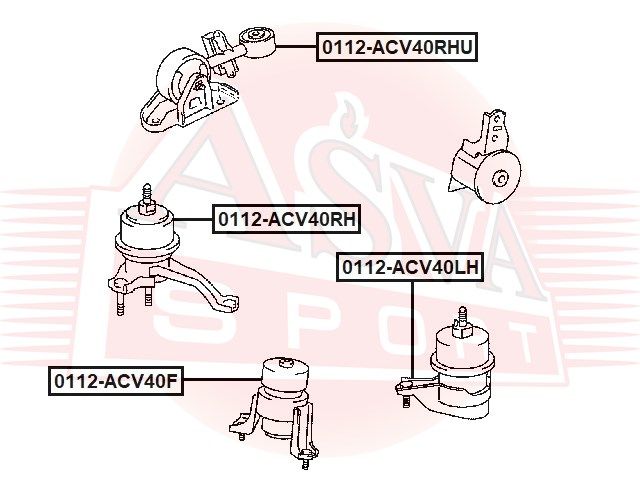 Опора КПП левая для Toyota Highlander III 2013-2019 0112acv40lh Asva