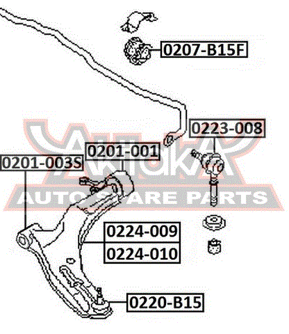 Сайлентблок переднего рычага передний для Nissan Almera N16 2000-2006 0201003S Asva