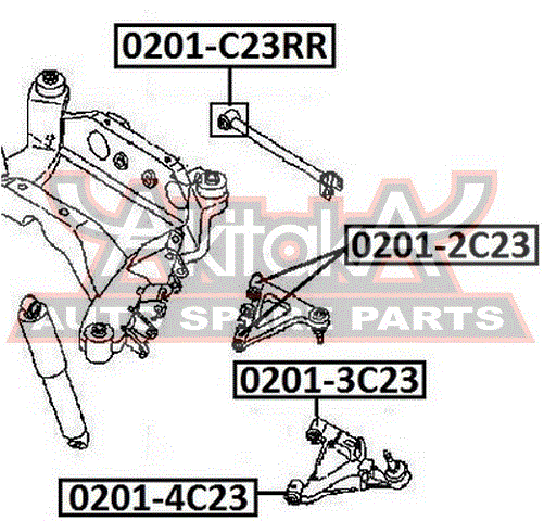 Рычаг задний верхний правый для Nissan Serena C23M 1992-2001 02012C23 Asva