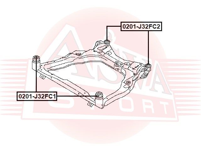 Снят с производства, Сайлентблок подрамника задний 0201j32fc2 Asva
