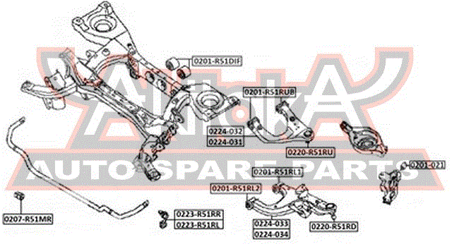 Рычаг задний верхний правый для Nissan Pathfinder (R51) 2005-2014 0201R51RUB Asva