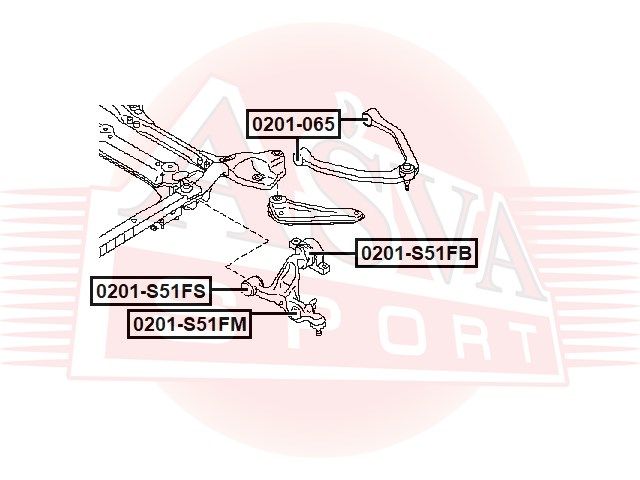 Сайлентблок нижнего рычага передний наружный для Infiniti FX/QX70 (S51) 2008-2017 0201s51fm Asva