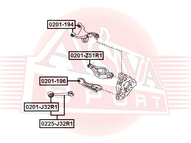 С-б.зад.подвески INFINITI JX35 (L50) 2012-2014 ASVA 0201-Z51R1 0201z51r1 Asva