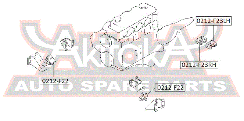 Подушка ДВС ASVA 0212-F22 (ME-1137;NM-F23;11220-10T02;11220-6T000)(2106) 0212f22 Asva