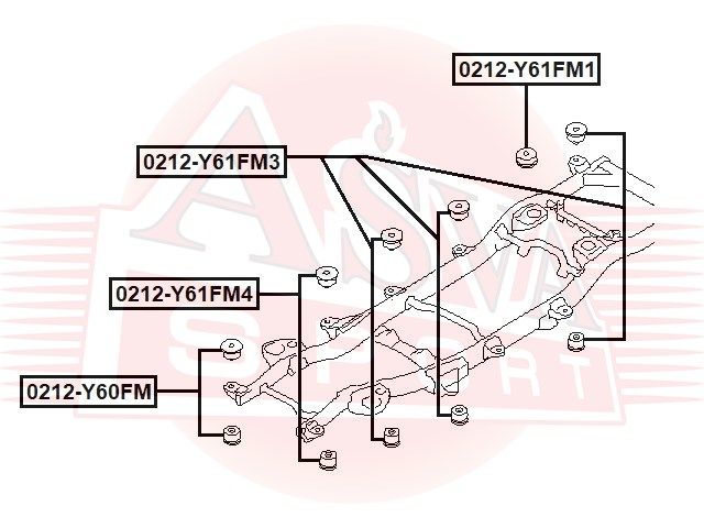 Опора кузова для Nissan Patrol (Y60) 1987-1997 0212y60fm Asva