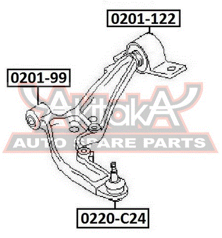 Опора шаровая нижняя передней подвески для Nissan Serena C24 2000-2005 0220C24 Asva