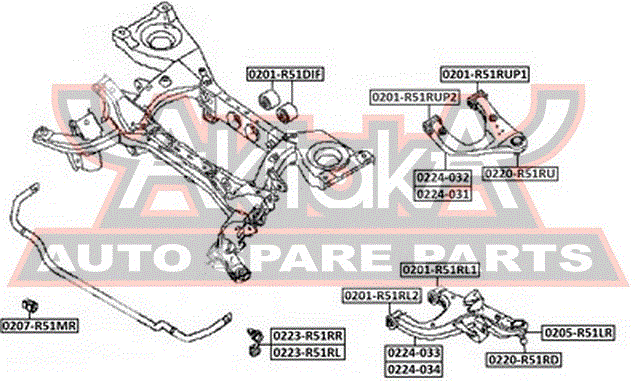 Опора шаровая задней подвески для Nissan Pathfinder (R51) 2005-2014 0220r51rd Asva