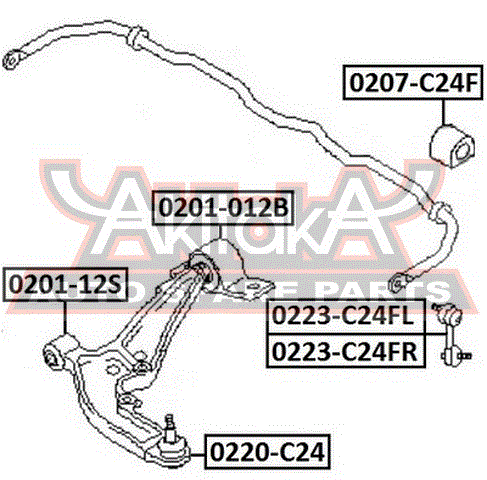 Стойка переднего стабилизатора правая для Nissan Serena C24 2000-2005 0223c24fr Asva