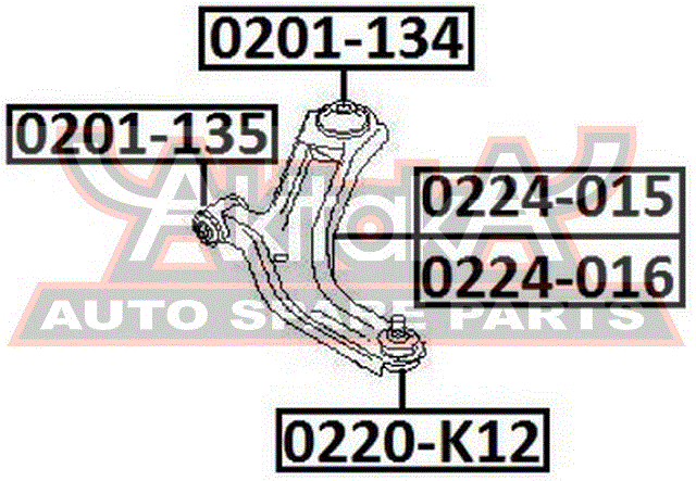 Рычаг передний правый для Nissan Micra (K12E) 2002-2010 0224015 Asva