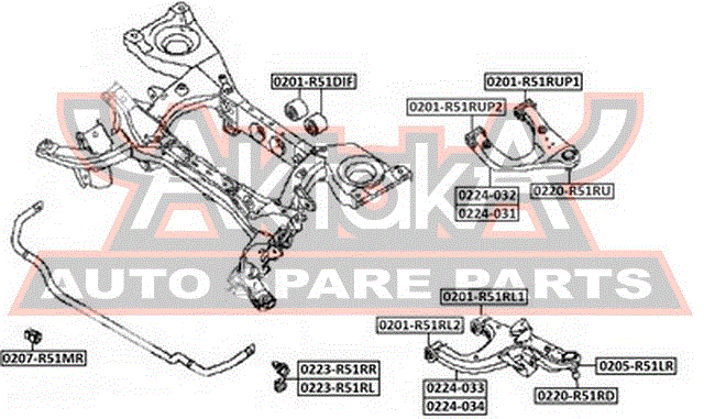 Рычаг задний верхний левый для Nissan Pathfinder (R51) 2005-2014 0224032 Asva