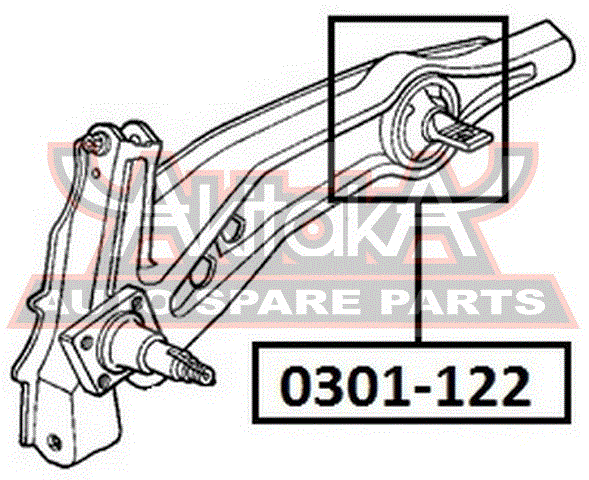 Сайлентблок заднего продольного рычага для Honda Civic (EJ, EK Sed+3HB) 1995-2001 0301122 Asva