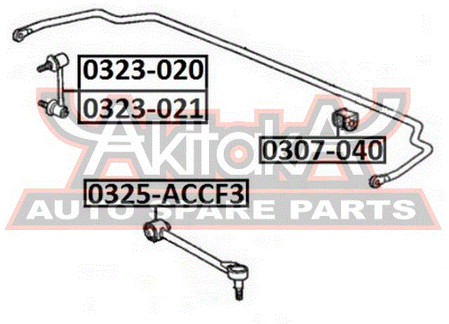 Втулка (сайлентблок) заднего стабилизатора для Honda Accord Coupe USA 2003-2008 0307040 Asva