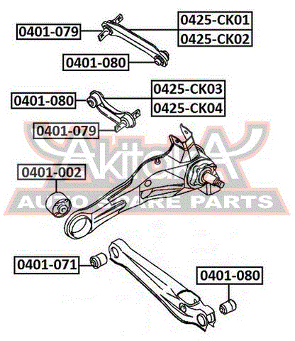 Тяга задняя поперечная левая для Mitsubishi Mirage 1995-2003 0401080 Asva