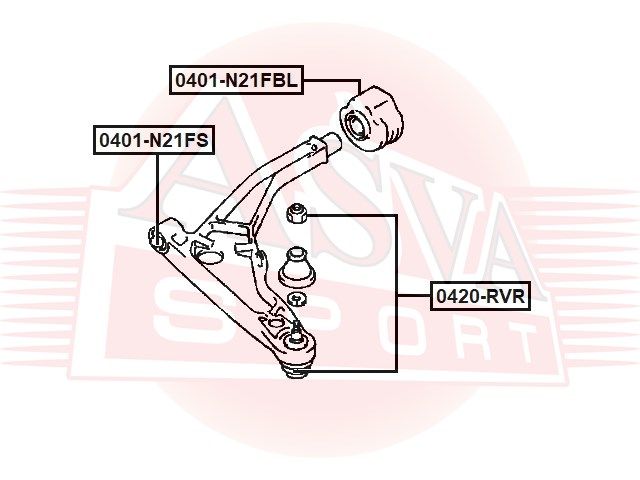 Сайлентблок левого рычага задний для Mitsubishi Space Runner (N6) 1999-2002 0401n21fbl Asva