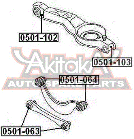 Рычаг задний поперечный правый для Mazda CX 7 2007-2012 0501103 Asva