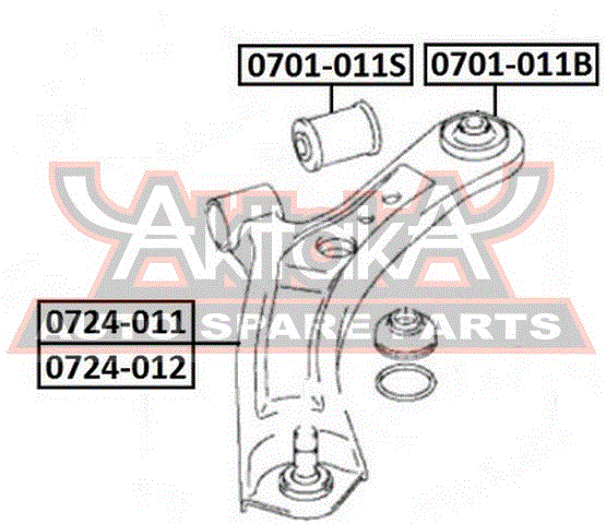 Рычаг передний правый для Suzuki SX4 2006-2013 0724011 Asva